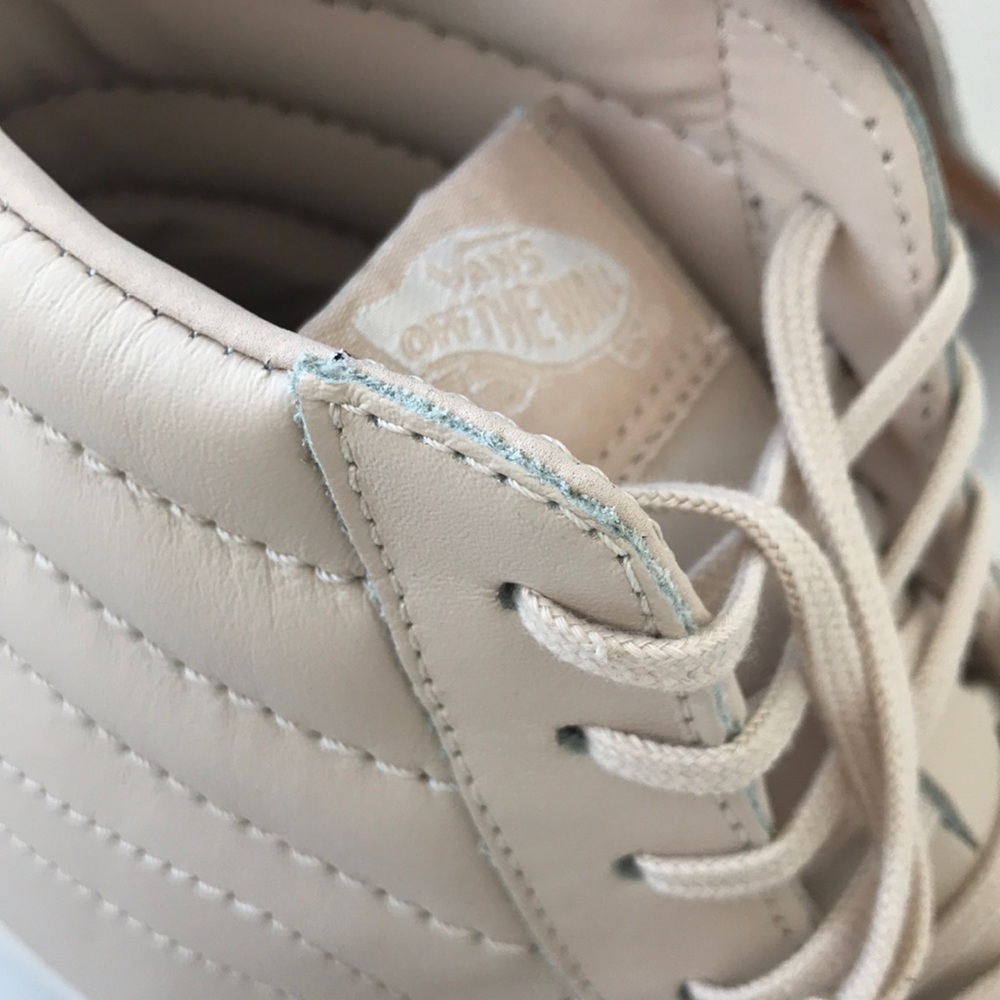 VANS SK8-HI REISSUE DX LEATHER WHISPER PINK SHOES - Picture 12 of 16